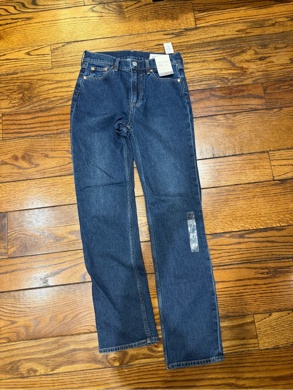 GAP Women’s Straight-Leg Jeans in Dark Blue Denim